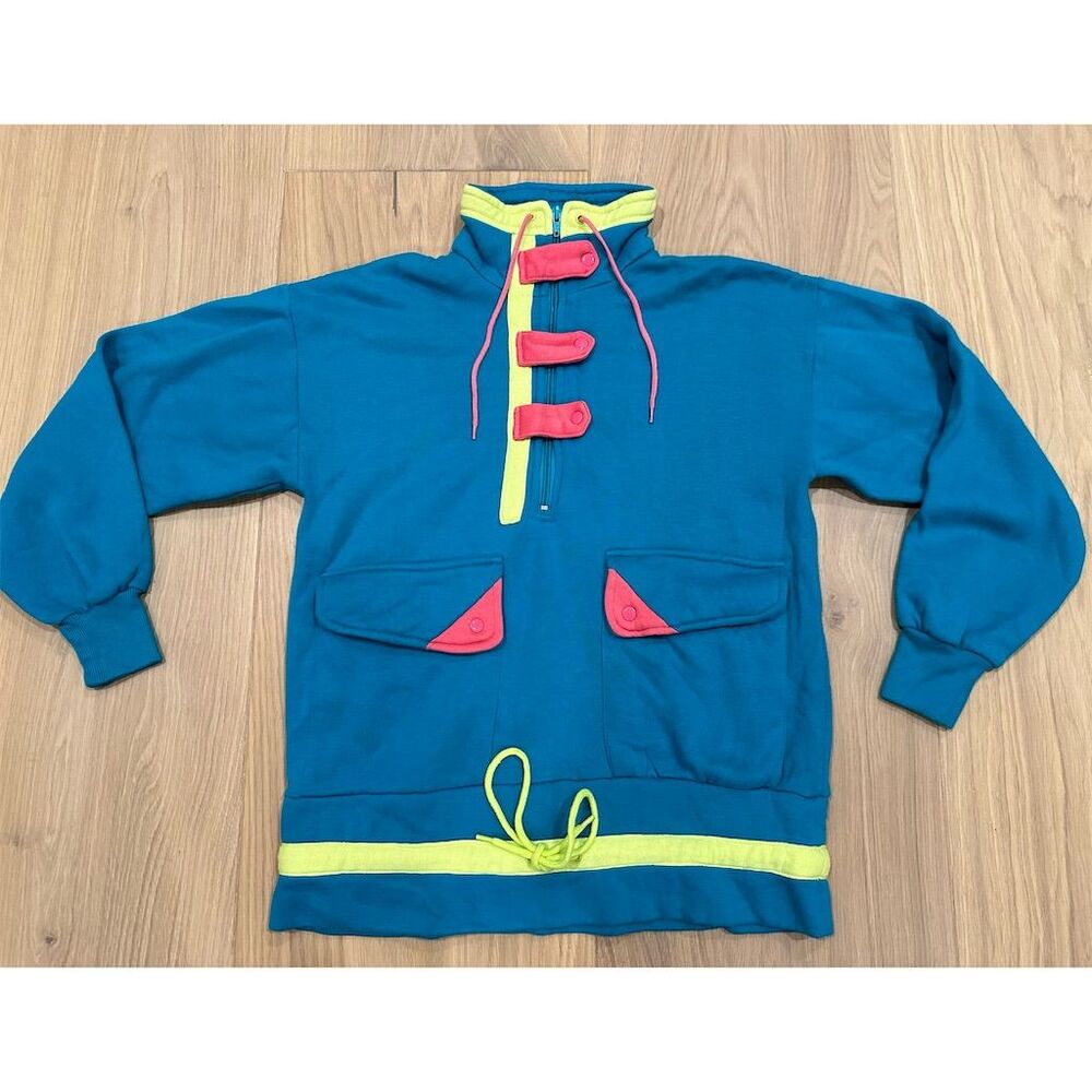 Vintage 80s 1980 Main Event Colorblock Pullover Sweatshirt Size S Multicolor